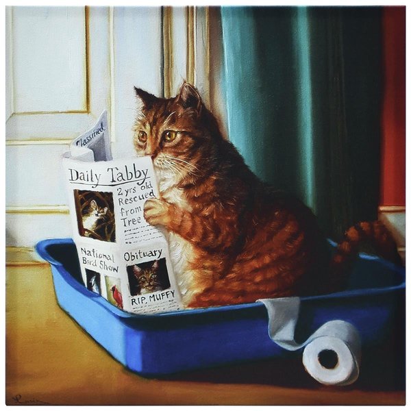 Empire Art Direct Cat on a Throne Graphic Art Print on Wrapped Canvas Wall Art GIC-H1440-1818